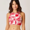 Sanitas Reversible Top: Checkered Palm/Navy Stripe